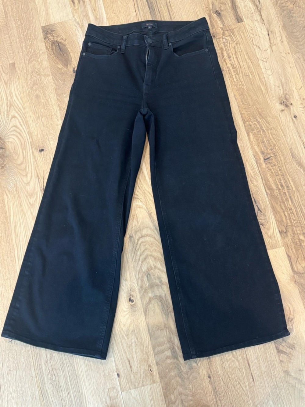 Quince Black Wide-Leg Jeans